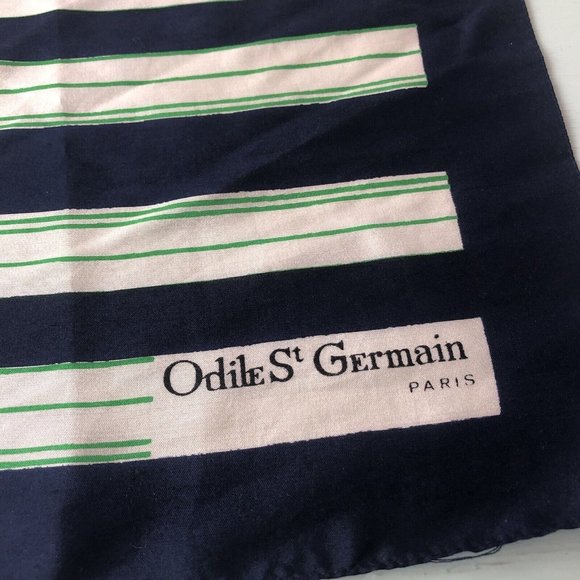 Odile St Germain Paris Scarf Vintage blue, green, & ivory - Picture 1 of 3